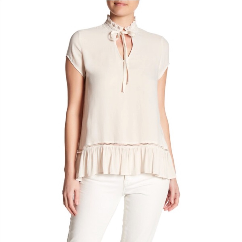 RO & DE Ruffle Hem Blouse